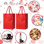 Sherr 50 Pcs Red Gift Bags with Handles Tags 5.3 x 3.7 x 8.1 Inches Small Glossy Paper Bags Bulk Wedding Birthday Baby Shower Party Favor Gifts - Image 5
