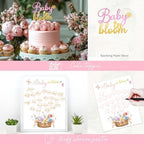 Baby in Bloom Baby Shower Decorations, Baby Shower Decorations for Girl, Flower Themed Backdrop Balloon Box Tablecloth Cake Topper Sash for Floral Baby Shower Decorations for Girl Pink Green - Image 5