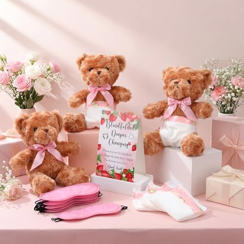 Simgoing 19 Pcs Bear Diaper Changing Game Supplies, Fashion, Pink - Image 3