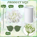 Zeyune White 12 Sets Flower Table Centerpieces, Artificial Hydrangeas - Image 2