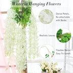 40 Pack White Wisteria Hanging Flowers, Fake Flowers for Decoration - Image 5