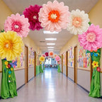 Giegxin 6 Pcs 31.5", 24" Large Pink White Yellow Crepe Paper Flowers - Image 5