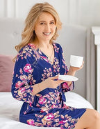 Mommy and Me Robe and Swaddle Set | Maternity Robe Matching Baby Girl, Boy - Image 5
