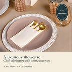Disposable Linen-Feel Dinner Napkins With Built-in Flatware Pocket, 50-Pack BROWN Prefolded Cloth Like Paper Napkins For Wedding, Dinner Or Party - Image 3