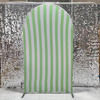 FiVan Arch Covers Stretchy Green Stripes Backdrop for Birthday Baby Shower Party Decoration 3x6ft Baptism Background Props - Image 3