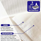 [6 Pack] White Paper Tablecloth Disposable for Rectangle Tables, 54 X 108 Inch Party Table Cover with Plastic Backing, Waterproof 3 Ply Table Cloth for Wedding Christmas Bachelorette, New Pattern - Image 3