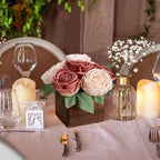 Dusty Pink & Champagne Dining Table Centerpiece Set of 6 - Image 5