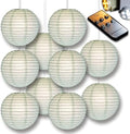14 Inch Arctic Spa Blue Paper Lantern Remote Controlled LED Lights (10-Pack Combo Kit) by Fantado+Party+%26+Event+Lighting