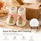 4 Sets Baby Shower Booties Table Centerpiece, Crochet Knitted Baby Booties - Image 3