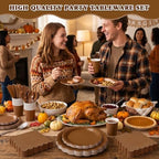 Vyntra 350 Pcs Brown Paper Plates and Napkins Party Supplies - Image 6