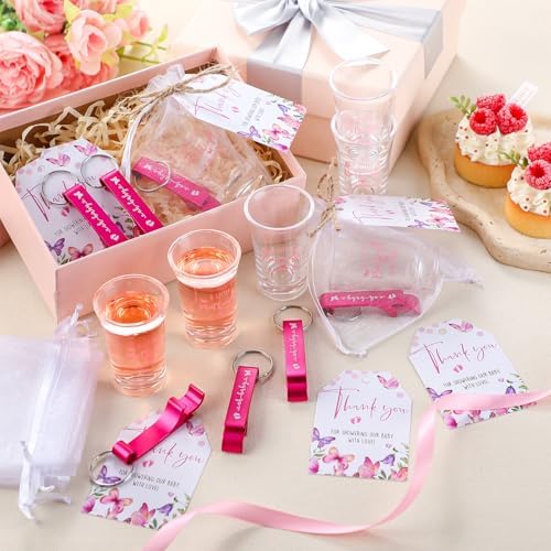 Blushtier 25 Sets Baby Shower Shot Glass Bottle Opener, Butterfly - Image 6
