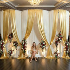 10x15FT Gold Sequin Backdrop Curtain Double Sided by PartyVillage