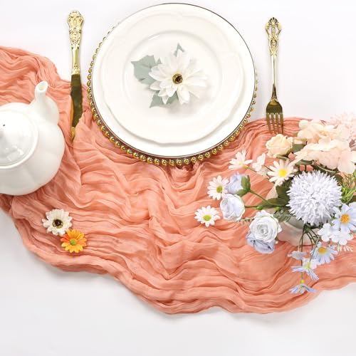 6 Pack Peach Cheesecloth Table Runner 10Ft 23 x 120 Inch - Image 3