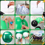 2 Sets Green Black White Balloon Column Stand Kit, Adjustable Floor Balloon Tower with Foil & Latex Balloons, DIY Party Decorations for Birthday Baby Shower Jungle Safari Sports Anniversary - Image 5