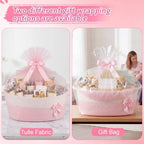 Colingmill Extra Large Woven Gift Basket,Pink,19.5 Inch - Image 5