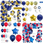 142Pcs Red White and Blue Balloon Arch Garland Kit, and 148pcs Navy Blue Gold Balloon Arch Garland by Apartyproviderbyyourside