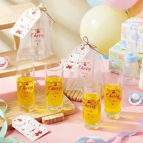 Sliner 50 Sets Baby Shower The Cherry Shot Glass Gift Bulk for Guests - Image 5