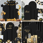 Gawicpy Wedding Arch Backdrop Stand Set Metal Arch Backdrop Stand with Wedding Arch Cover, Wedding Balloon Arch Backdrop Stand for Birthday, Baby Shower, Anniversary (Black, 4FT+5FT+6FT) - Image 4
