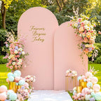 Pink Arch Backdrop Cover Set of 2 Dusty Pink Arch Cover 7.2 and 6ft Wedding Arch Cover Stretchy Backdrop by HBBMAGIC