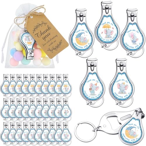 Minatee 50Set Baby Shower Bottle Openers Nail Clipper for Guest, Elephant by Minatee