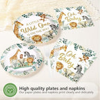 96 Pcs Jungle Safari Baby Shower Decorations for Welcome Baby Serves 24 - Image 3