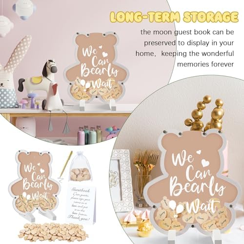 Kosiz We Can Bearly Wait Baby Shower Guest Book Alternative for 60 Guests - Image 5