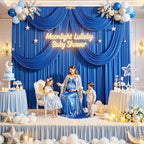 20ft x 10ft Wrinkle Free Royal Blue Backdrop Curtain for Party, Polyester Royal Blue Photo Backdrop Drapes 4 Panels 5x10ft for Birthday Photography Background Weddings Baby Shower Party - Image 2