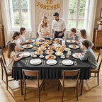 Wish Care Black Spandex Tablecloths for 60x60 Inch Square Tables, Stretch Fitted Table Clothes with Pleated Ruffle Skirt for 60” Table, Wrinkle Free and Elastic, for Party Kitchen Home Dining - Image 3