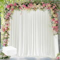 Wokceer Ivory Backdrop Curtain for Parties Backdrop Drapes, 3Pack 10x10FT by Wokceer