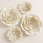 4pcs Large Book Page Paper Flowers Wall Decor Handmade 3D Vintage Literary Style Flowers with Nano Tape 4 Sizes (7"-13") for Wedding Nursery Party Home Set of 4 No Stem by Unknown