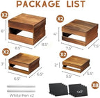 8PCS Wooden Buffet Risers and Stands with Reusable Table Signs, stackable Cube Rustic Wood Food Risers for Buffet Display, Cupcake Holder, Cupcake Stand, Dessert Table Display Set, 8PCS - Image 4