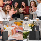 100Pcs Small Party Favor Gift Bags with Handles,Black Paper Bags - Image 4