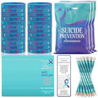 Resurhang 200 Pcs Suicide Prevention Awareness Item Bulk, Teal Purple Gifts by Resurhang