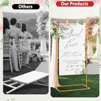 Meiqi Gold Adjustable Wedding Welcome Sign Stand with 4 Leather Hanging Straps, Ground Stakes & Weight Bag - Large Easel for Wedding Signs, Posters, Banners - Perfect for Outdoor Events, Baby Showers - Image 6