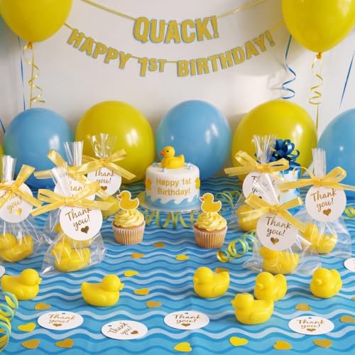 Leelosp Duck Soap Party Favors Gift with Transparent Bags and Thanks Tag for Baby Shower Guest Reveal Baptism Shower Wedding Birthday Summer Party Favor Decorations Supplies (100 Sets,Yellow) - Image 5