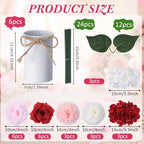 Zeyune 6 Set Artificial Centerpiece, Red,White, Stylish Style - Image 2