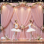 40x10FT Dusty Rose Backdrop Curtains for Wedding Parties, Wrinkle Free Polyester Photography Backdrop Drapes for Baby Shower Birthday Parties Stage Background Stand Decorations 4x10ft,10 Panels - Image 4