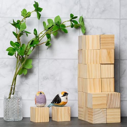 Ninekong 60 Pack Unfinished Wood Blocks 2 Inch - Solid Pine Wooden Cubes for Crafts, Sanded Smooth Natural Wood Squares for Painting, DIY Projects, Puzzle Making & Home Decor - Image 5