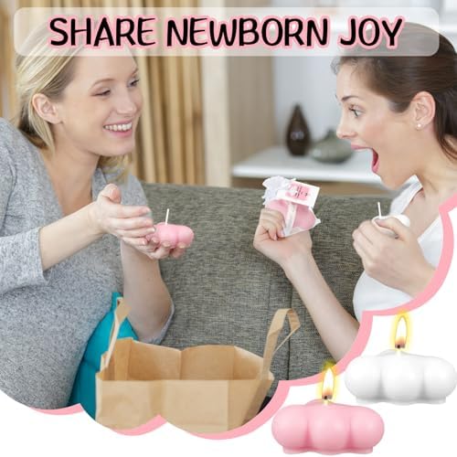Treela 24 Sets Cloud Tealight Candles Party Favors, Classic, Pink and White - Image 5