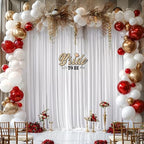 50x10ft White Backdrop Curtain Panels for Parties - Wrinkle Free Polyester Photo Curtain Backdrop Wedding Back Drop Fabric Drapes for Party Decorations Background for Photography - Image 6