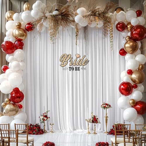 White Backdrop Curtain 10x10ft - Wrinkle Free Polyester Photo Curtain Backdrop Wedding Back Drop Fabric Drapes for Party Decorations Background for Photography - Image 2