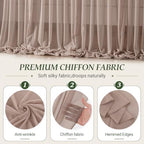 30ft×10ft Wrinkle Free Taupe Backdrop Curtain Drapes, 6 Panels 5ftx10ft Sheer Tulle Chiffon Backdrop Panels Curtains for Wedding Baby Shower Birthday Party Stage Photo Home Decorations - Image 5