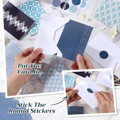 Gueevin 198 Pcs Blank Cards with Envelopes & Stickers Bulk 3.5" x 5" Greeting Cards Geometric Designs Thank You Notes with Blank Inside for Wedding, Baby Shower, Birthday, Graduation, Most Occasions - Image 5