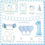 One Silly Goose Birthday Decorations, Blue Silly Goose First Birthday for Boys, Goose 1st Highchair Banner Balloon Garland Box Monthly Photo Cake Topper Hat Poster for Boys Funny Party Supplies - Image 5