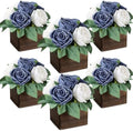 Dusty Blue & White Dining Table Centerpiece Set of 6, Pre-Made by DIYDOFUN