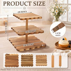 Novabright 3 Tier Scalloped Cupcake Stand for Wedding Birthday, Square - Image 2