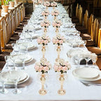 10PCS Flower Vases Table Decorations, 17.7Inch Wedding Tall Trumpet Vases Metal Tall Vase Centerpieces for Event Restaurant Hotel Party Acrylic Bead - Image 2