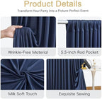 20x15ft Navy Blue Backdrop Curtains for Parties Wrinkle Free Fabric Backdrop Curtain Birthday Photo Drapes Backdrop for Wedding Baby Shower Bridal Photo Shoot Photography Back Drop 4 Panels 5x15FT - Image 6