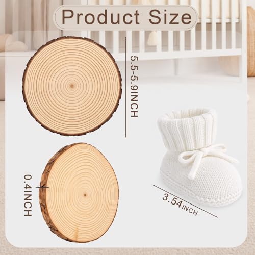 Jiuguva 6 Pcs Neutral Baby Shower Booties Decor, White, Green, Light Camel - Image 4