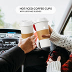 JOLLY PARTY 50 Pack 20 oz Disposable Paper Coffee Cups with Lids & Sleeves - Image 5
